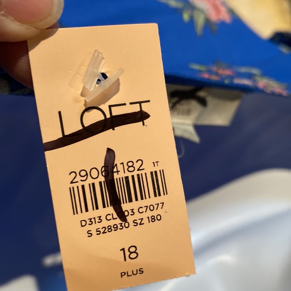 Loft Blue Floral Long Sleeve Blouse Top Plus Size 18 - Picture 9 of 10